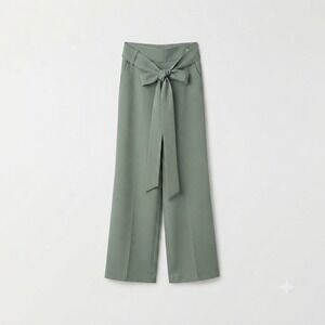 Wilfred Aritzia Sage Wrap-Tie High Waist Trousers Sz 4 Minimalist Tailored